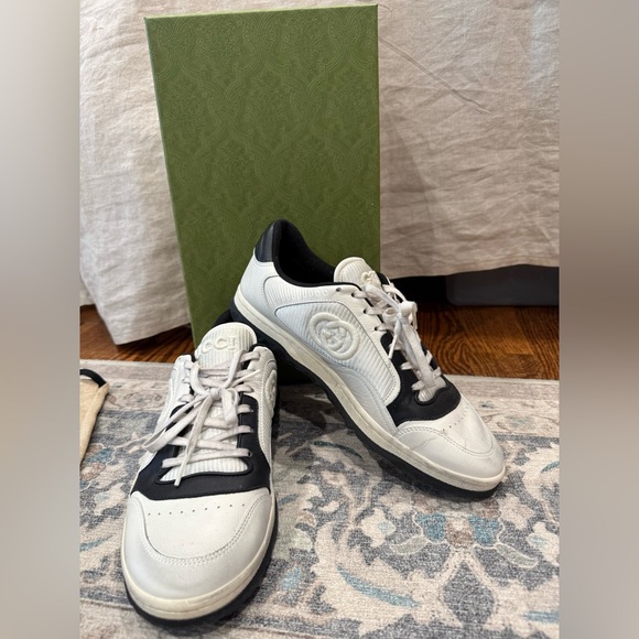 New in box Men’s GUCCI MAC80 Designer Sneakers shoes White black Size 7 Leather - Picture 4 of 10